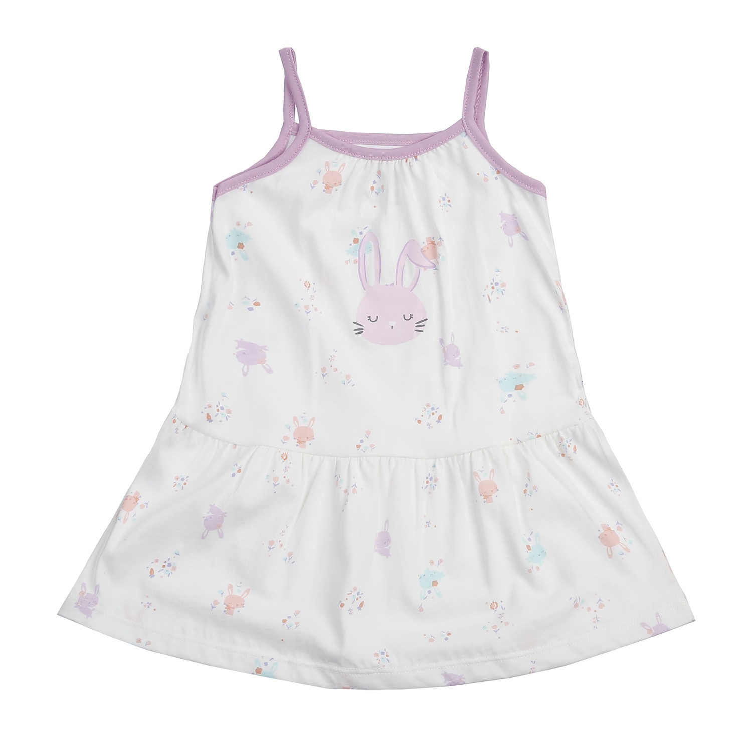 Váy bé gái KidsPlaza hai dây in thỏ BA24H (Trắng) hình 1