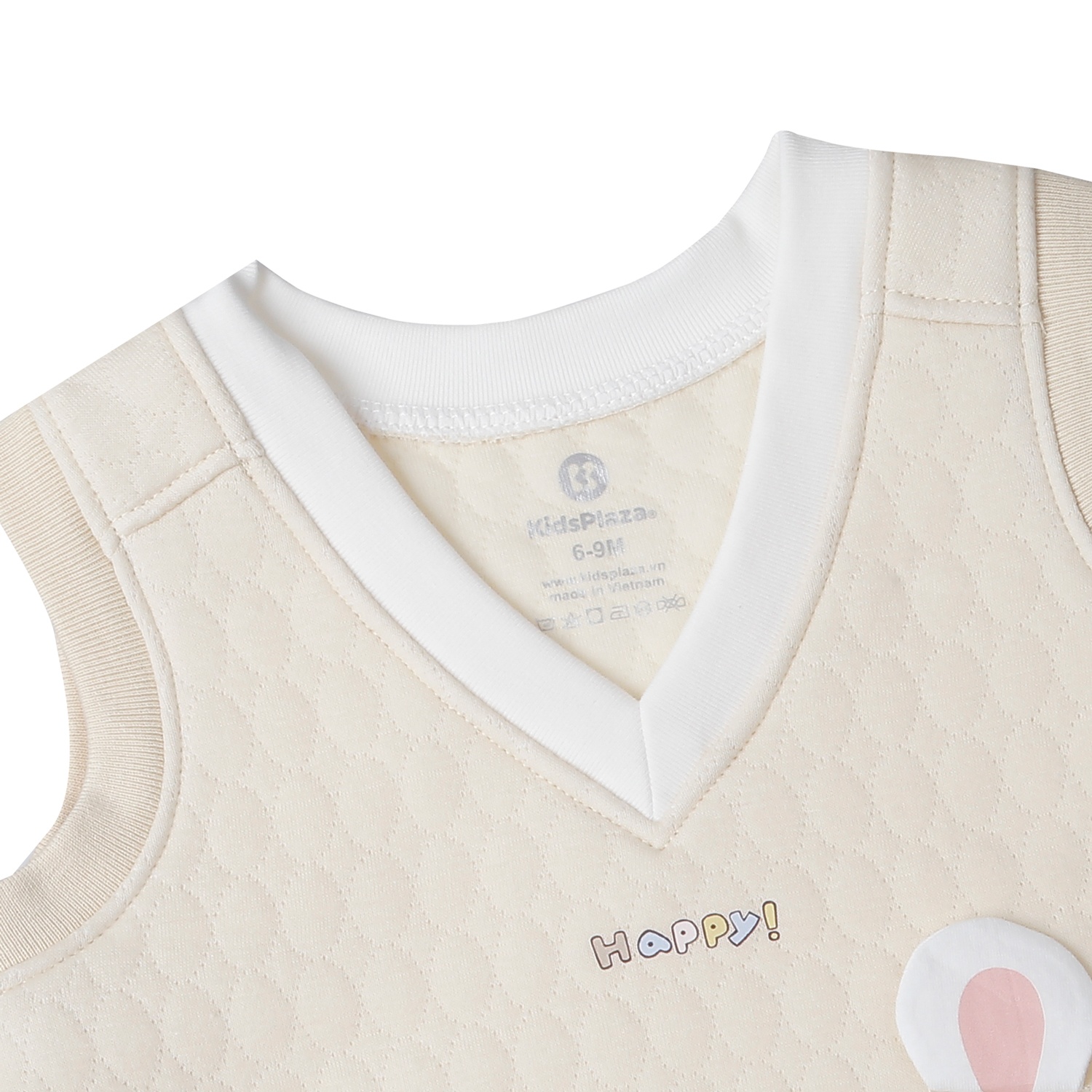 Áo gile bông trơn cho bé KidsPlaza cổ tim HN25D (Vàng) hình 2