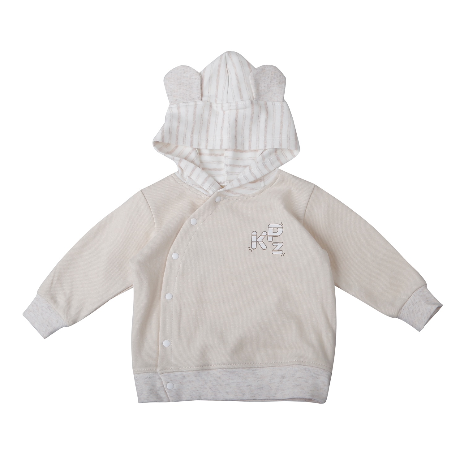 Áo khoác cài lệch cho bé KidsPlaza ND25D (Kẻ be) 