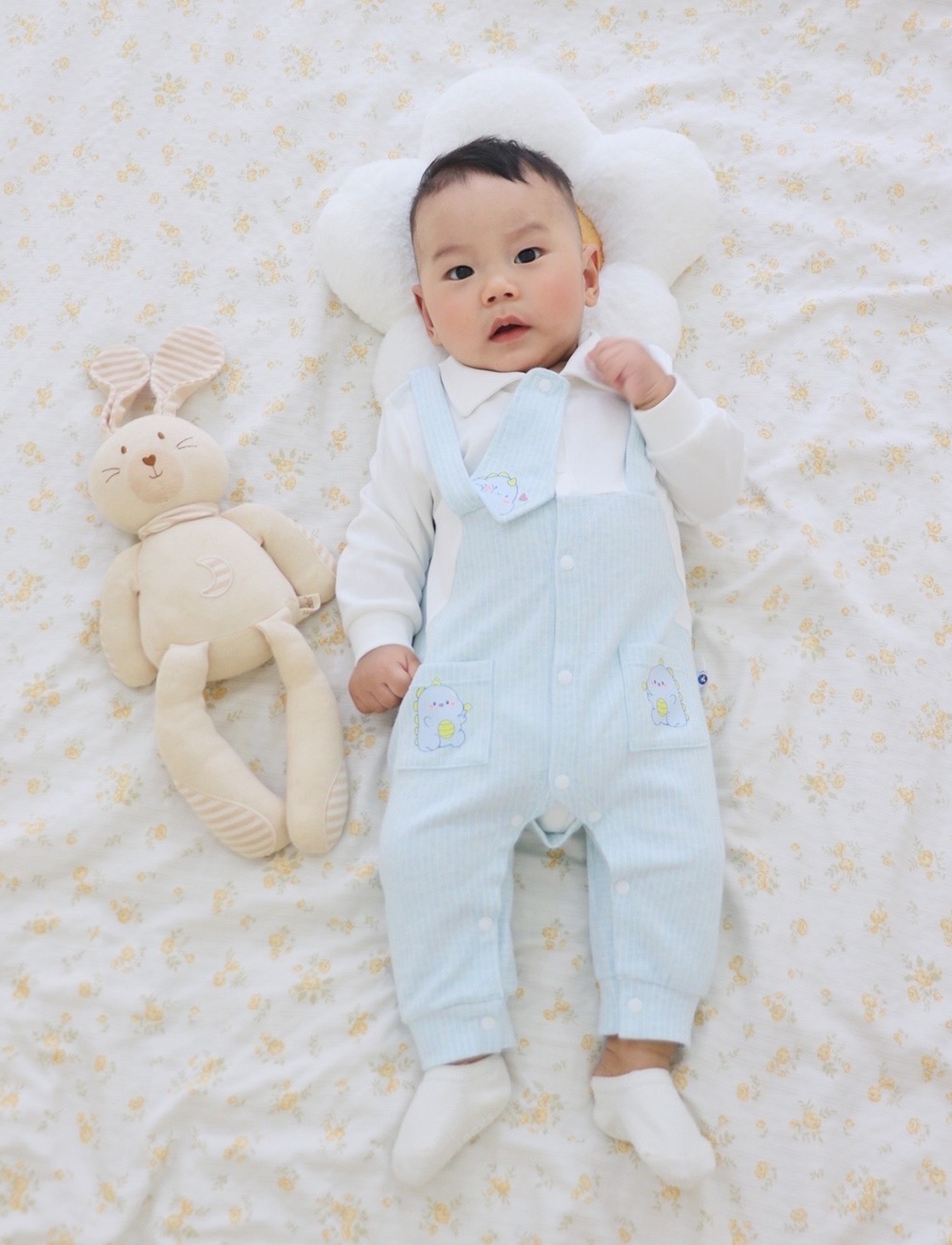 Bộ body bé trai KidsPlaza cà vạt in khủng long HN25T (Xanh) 2