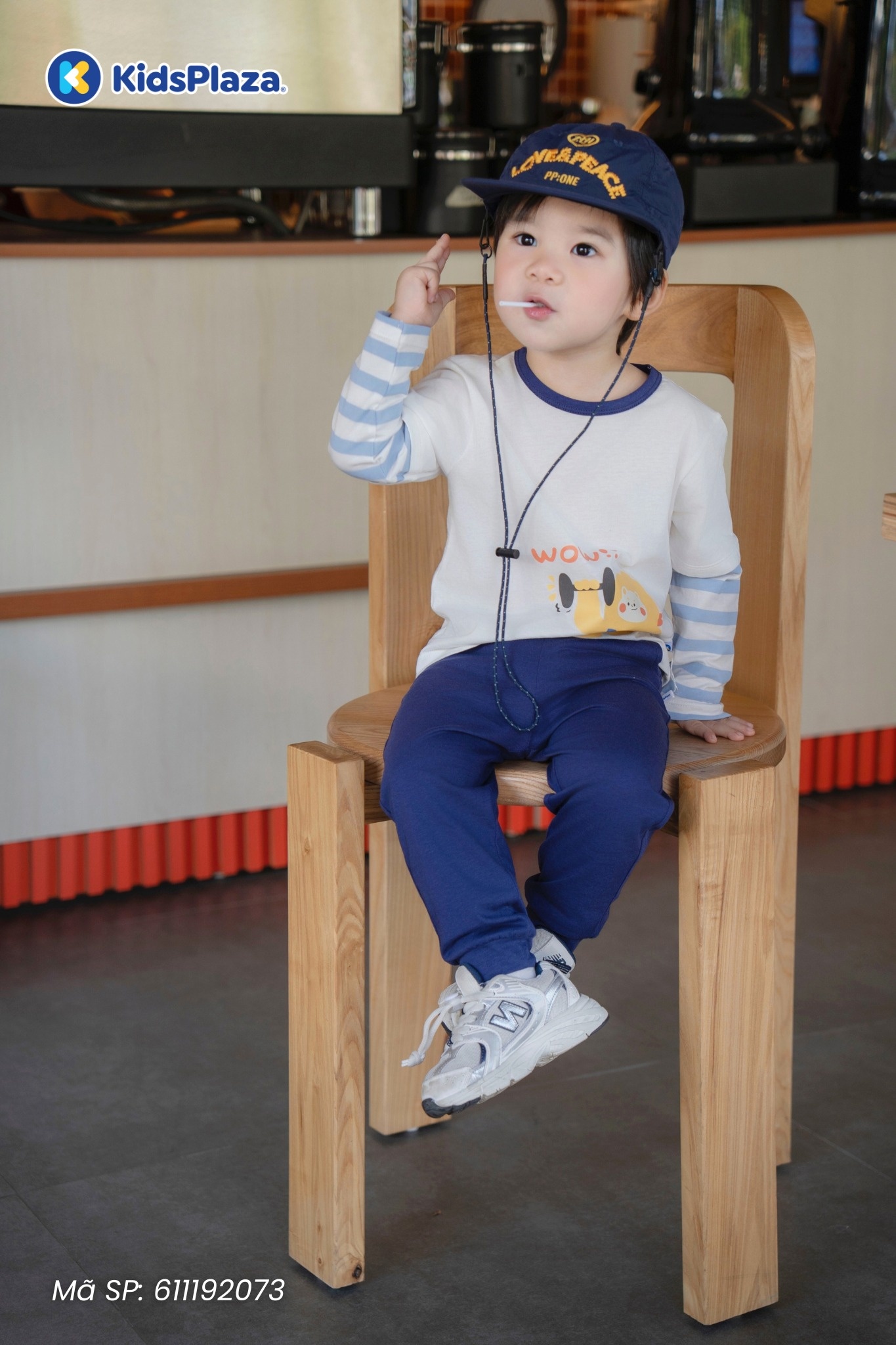 Bộ quần áo dài tay bé trai KidsPlaza in wow HN25T (Xanh)