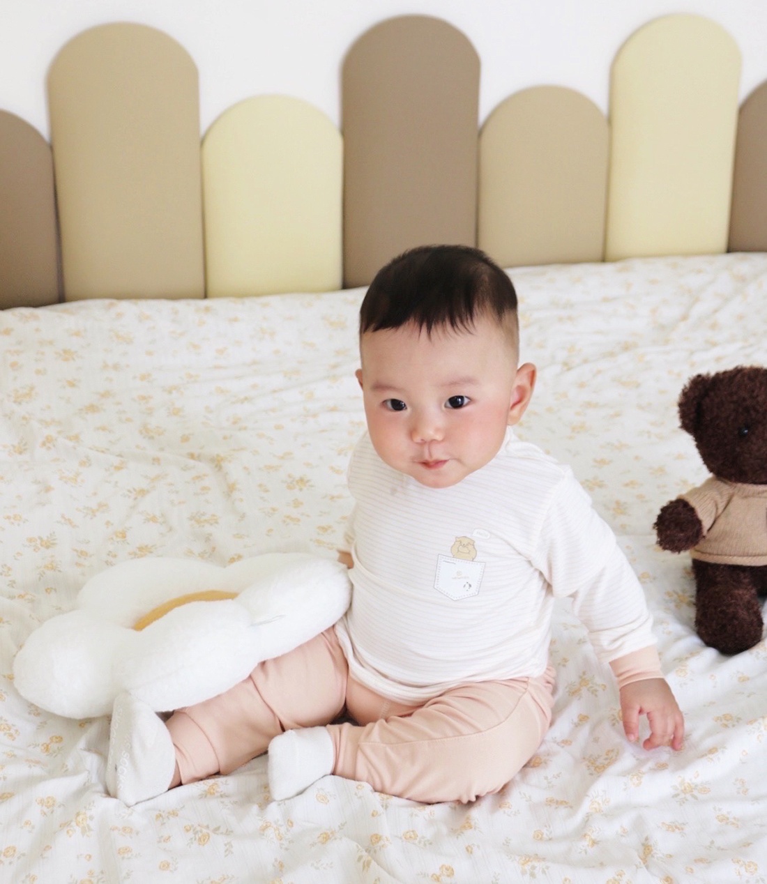 Bộ quần áo dài tay KidsPlaza Otis cổ 3 phân in gấu ND25T (Nâu) hình 6