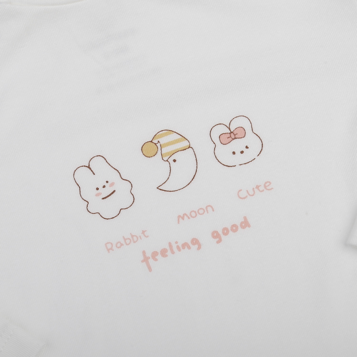 Áo cổ 3 phân KidsPlaza Otis in thỏ ND25T (Trắng)