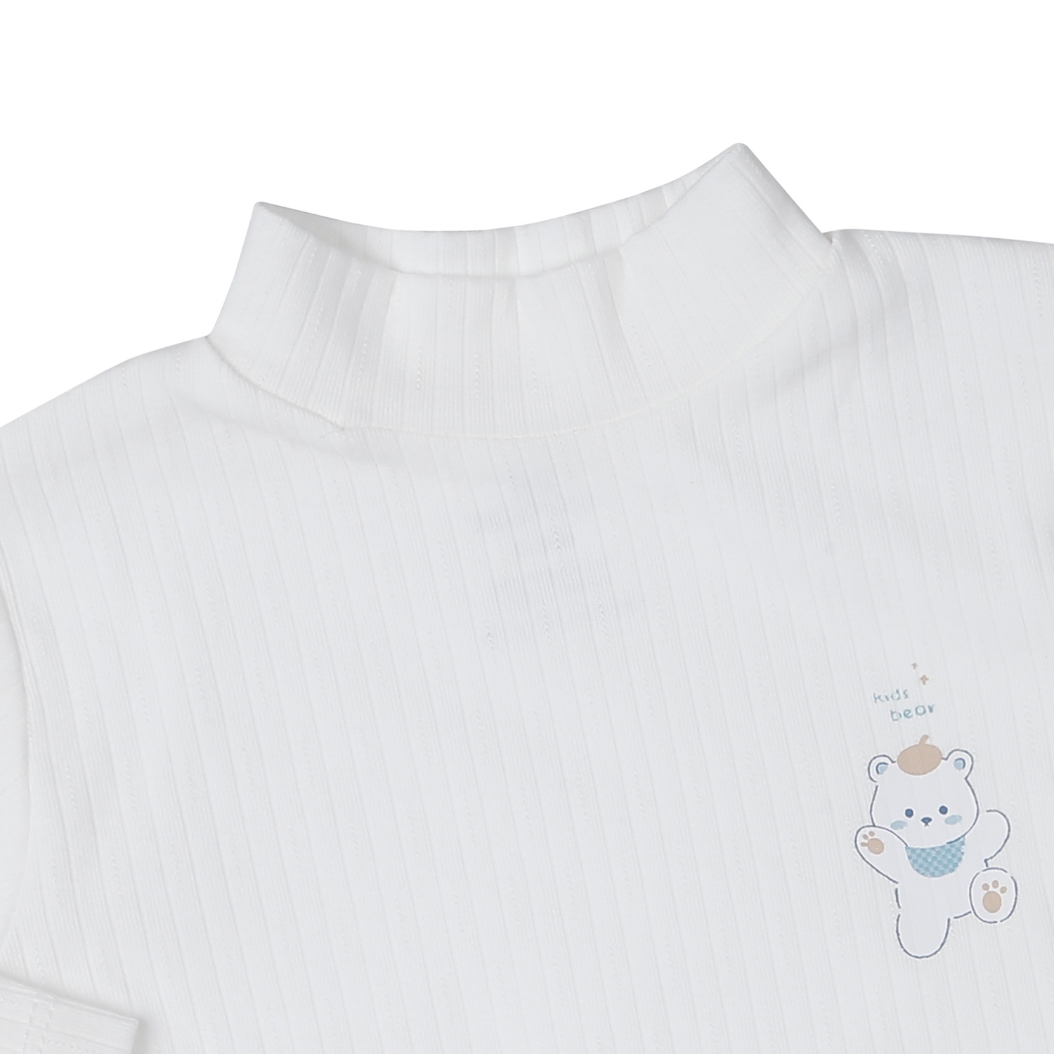 Áo có cổ 3 phân KidsPlaza kẻ tăm ND25T (Trắng)  hình 2