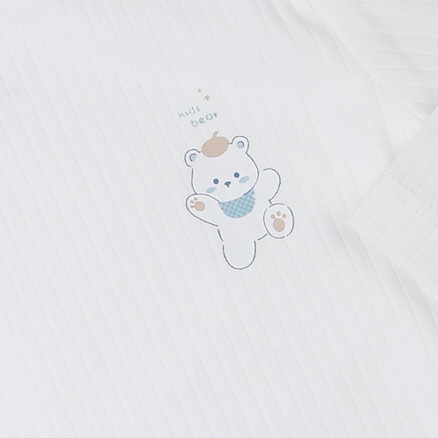 Áo có cổ 3 phân KidsPlaza kẻ tăm ND25T (Trắng)  hình 3