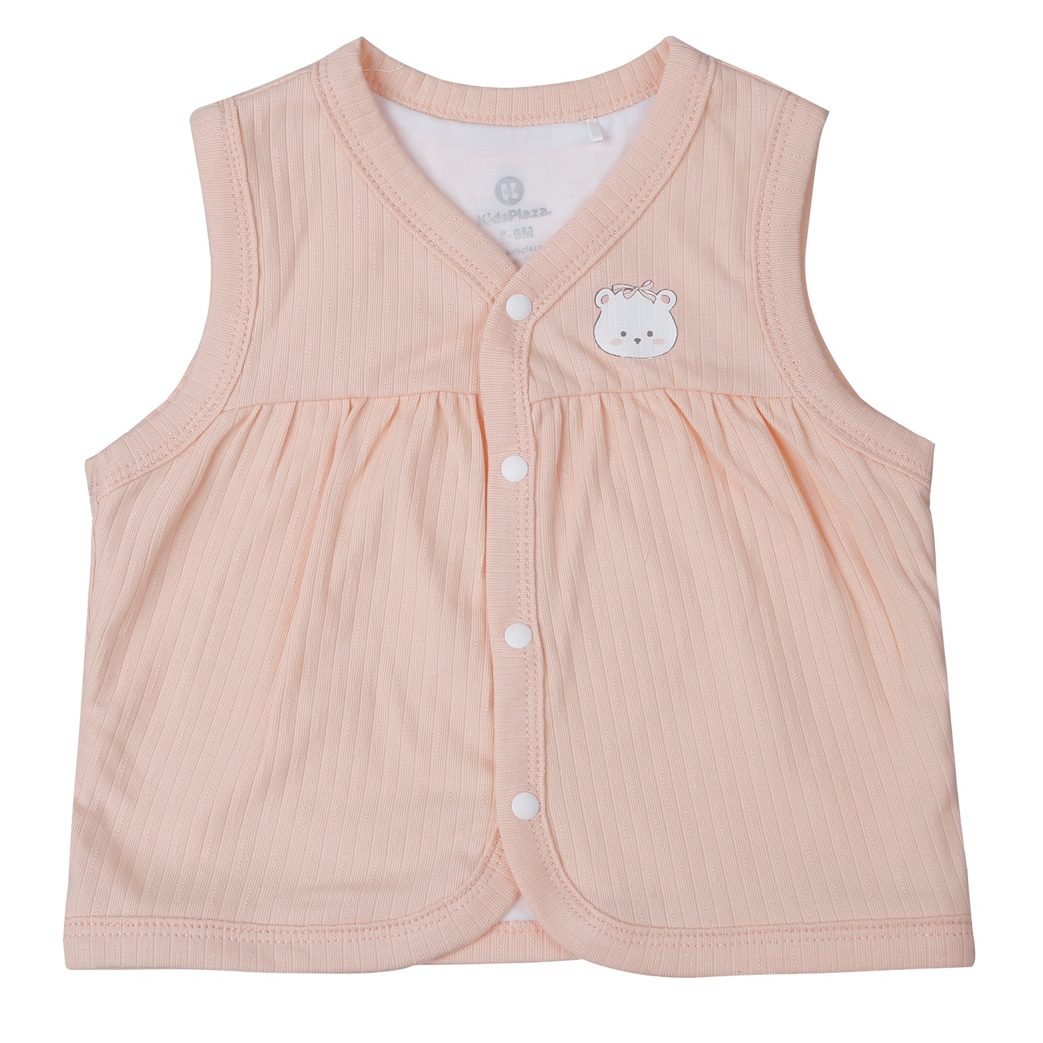 Áo Gile KidsPlaza kẻ tăm in gấu ND25D (Hồng) hình 1