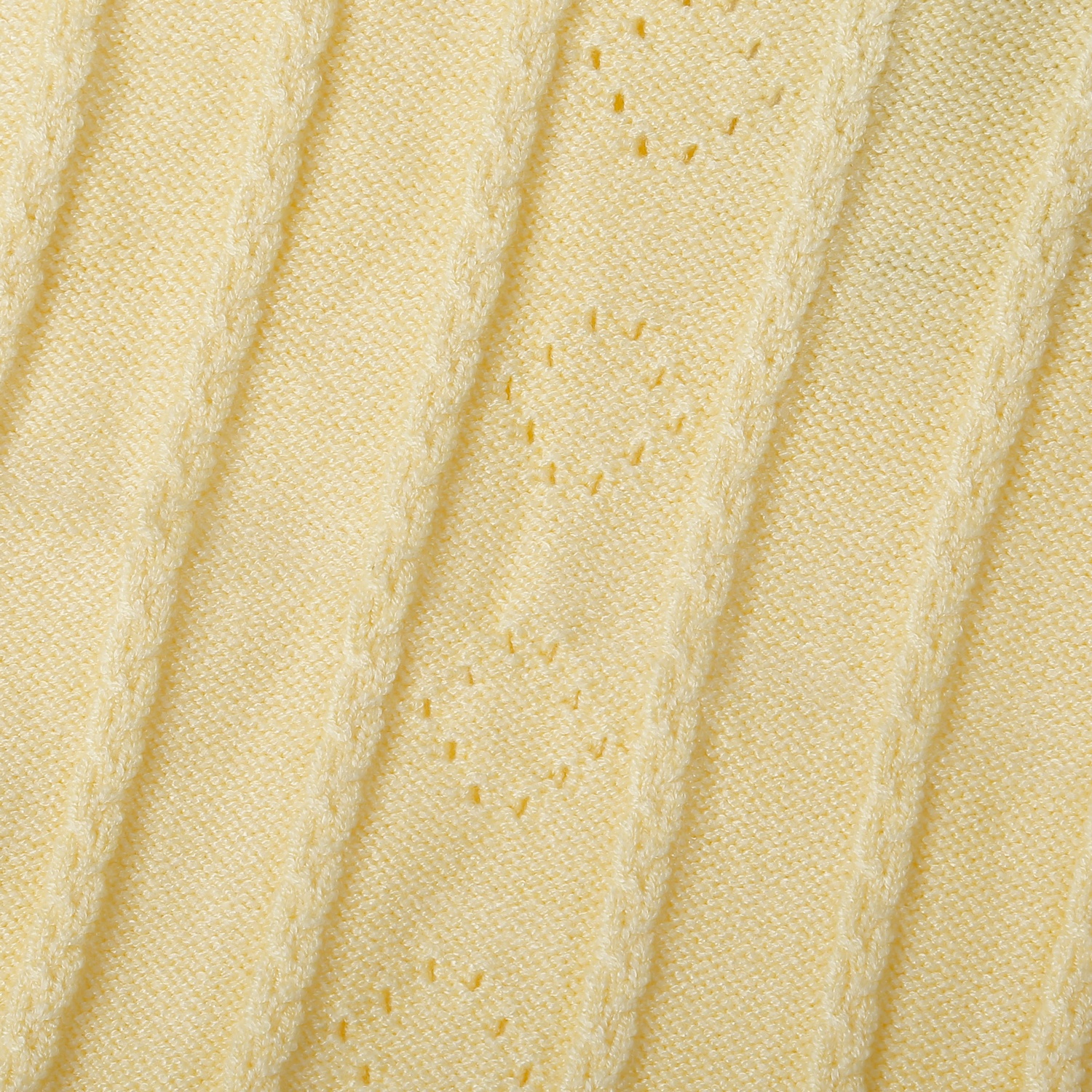 Áo gile len bé gái Mamago sọc đính thỏ 25M-G03 (Vàng)