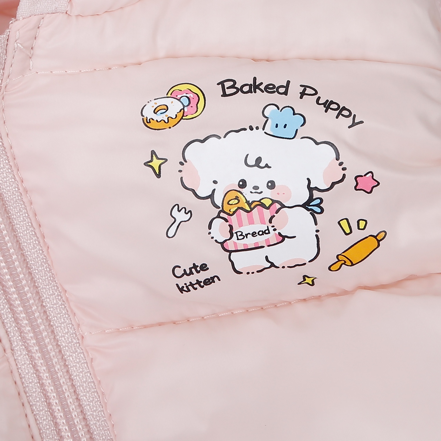 Áo khoác bé gái sát nách KidsPlaza in cún 25K (Hồng) 