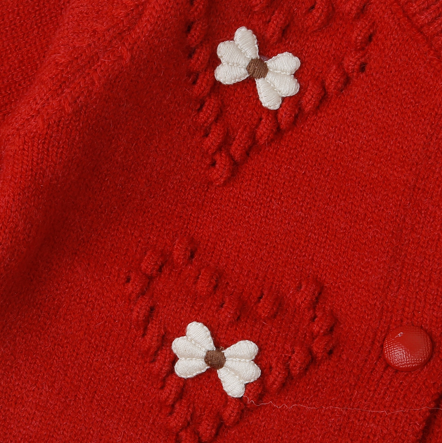 Áo len bé gái Mamago gắn nơ trái tim 25M-A04 (Đỏ) hình 3