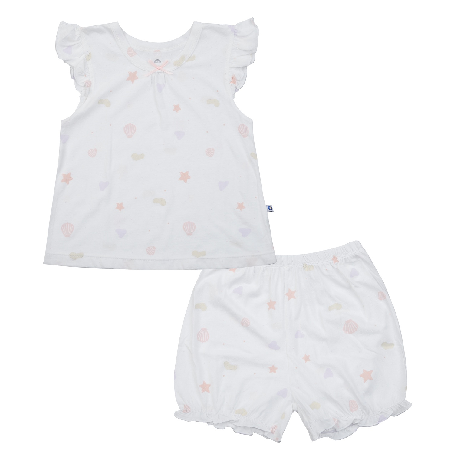 Bộ cộc bé gái KidsPlaza in sao biển HN25H (Trắng) hình 3