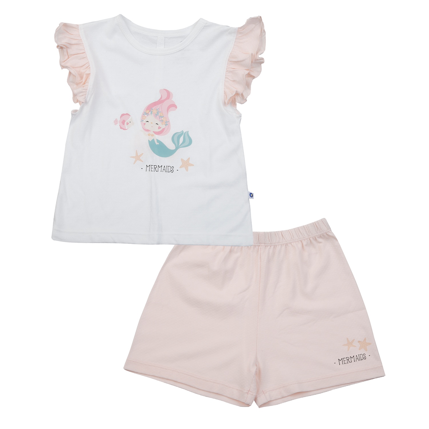 Bộ cộc bé gái KidsPlaza in tiên cá HN25H (Trắng) hình 1