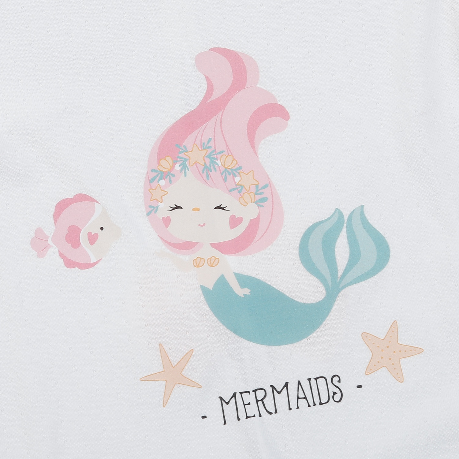 Bộ cộc bé gái KidsPlaza in tiên cá HN25H (Trắng) hình 3