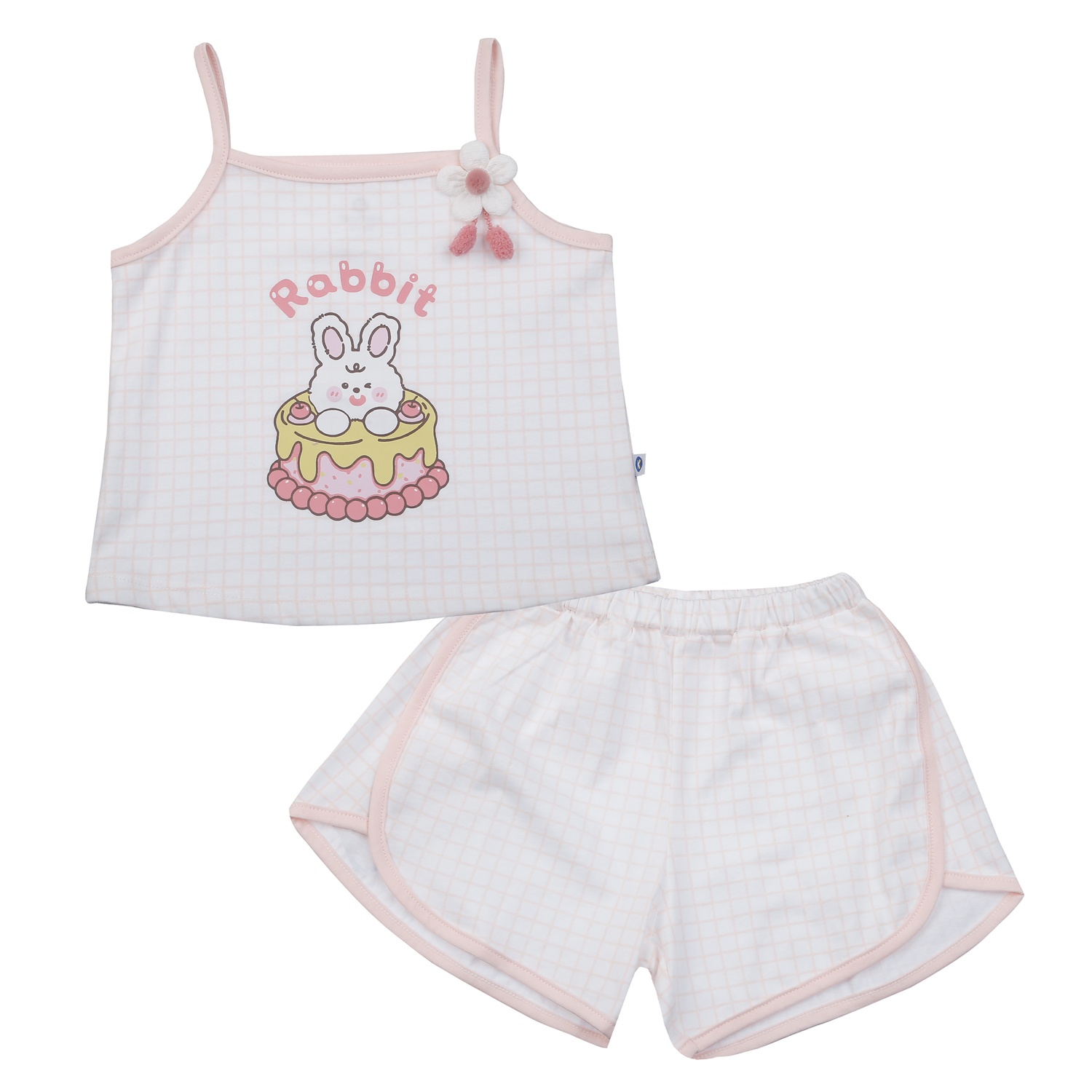 Bộ ba lỗ bé gái KidsPlaza in thỏ BA25H (Hồng) 