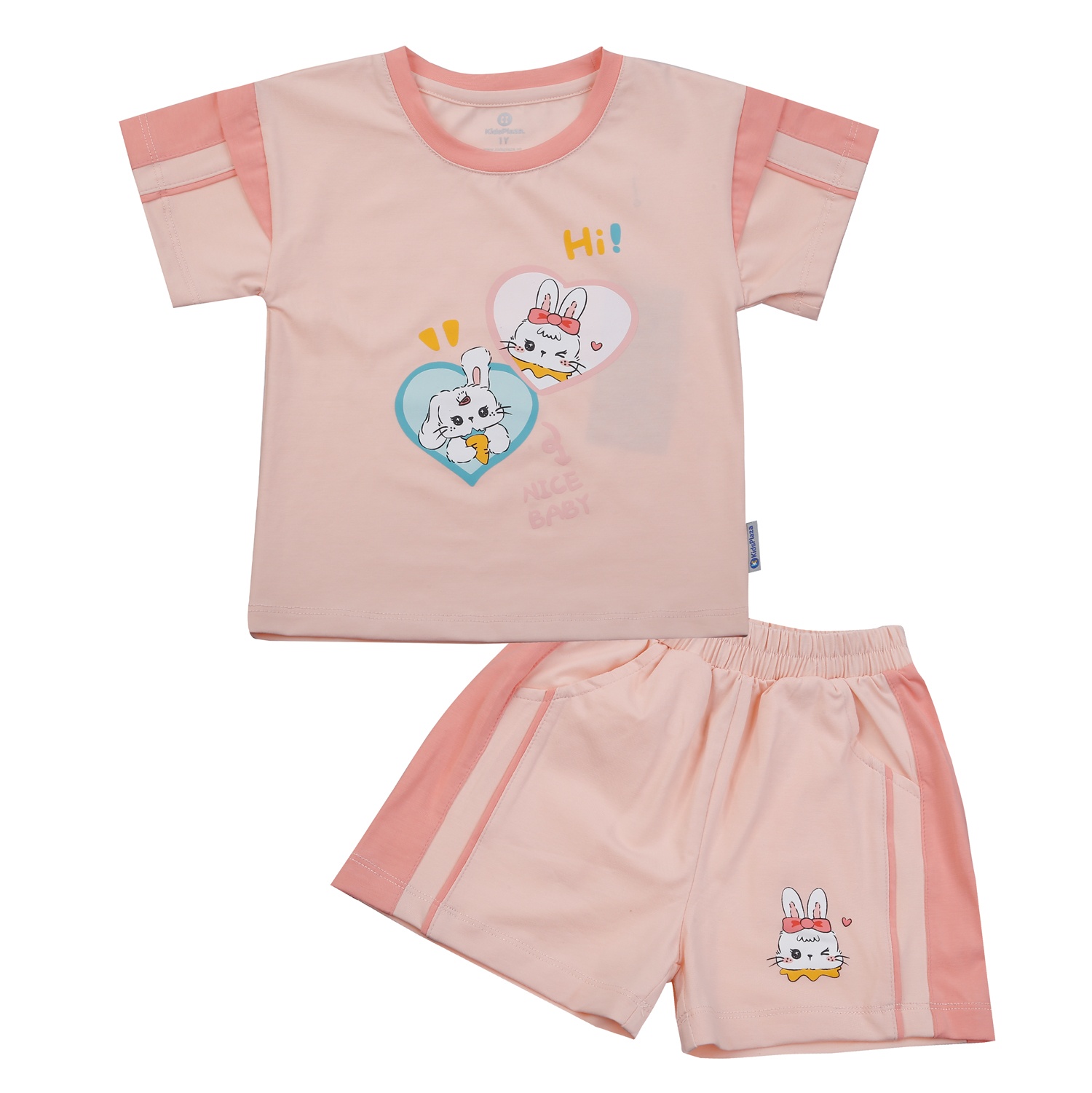 Bộ cộc bé gái KidsPlaza in thỏ TT25H (Hồng tôm) hình 1