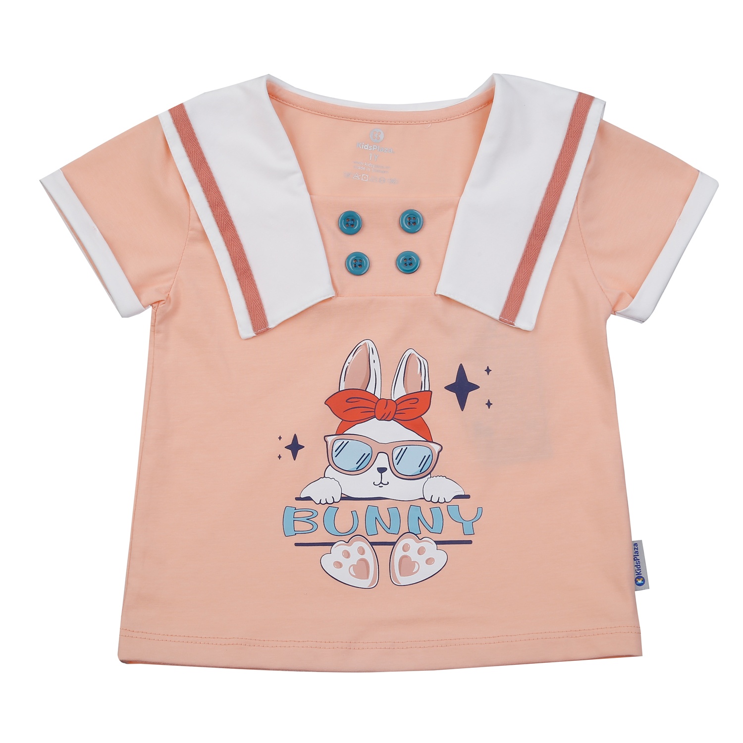 Bộ cộc tay bé gái KidsPlaza in Bunny TT25H (Hồng)