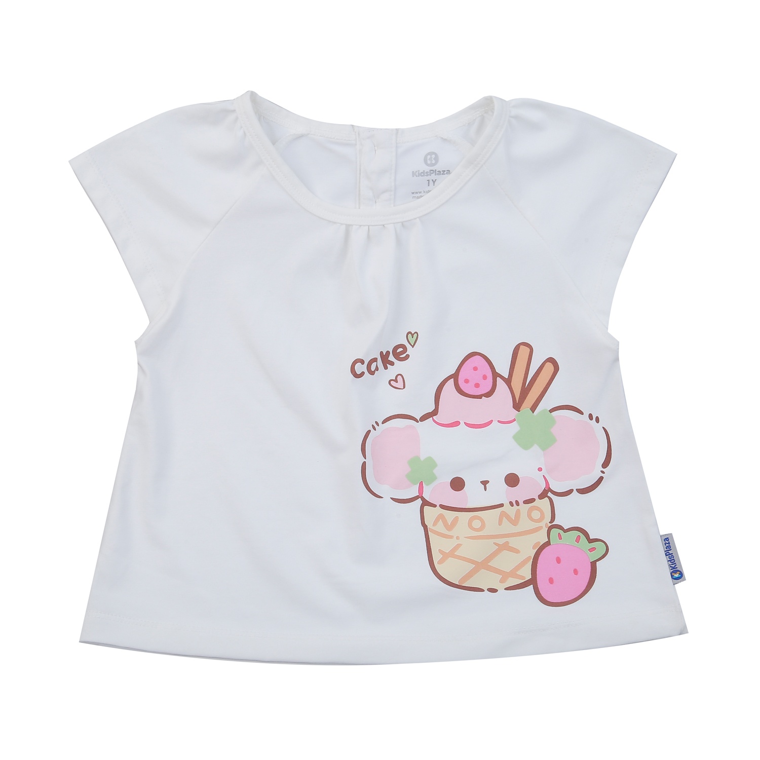 Bộ cộc tay bé gái KidsPlaza in Cake TT25H (Trắng xanh) 