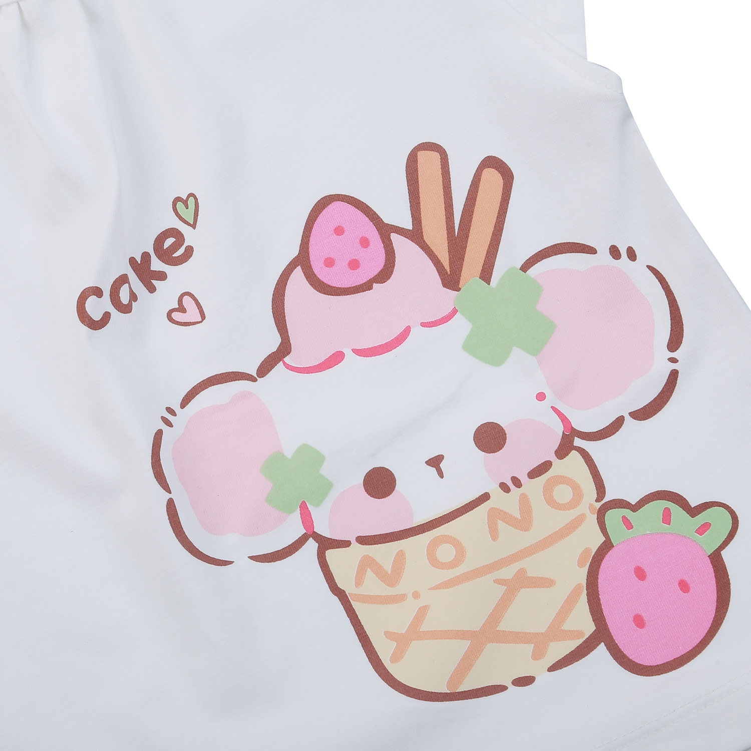 Bộ cộc tay bé gái KidsPlaza in Cake TT25H (Trắng xanh) 