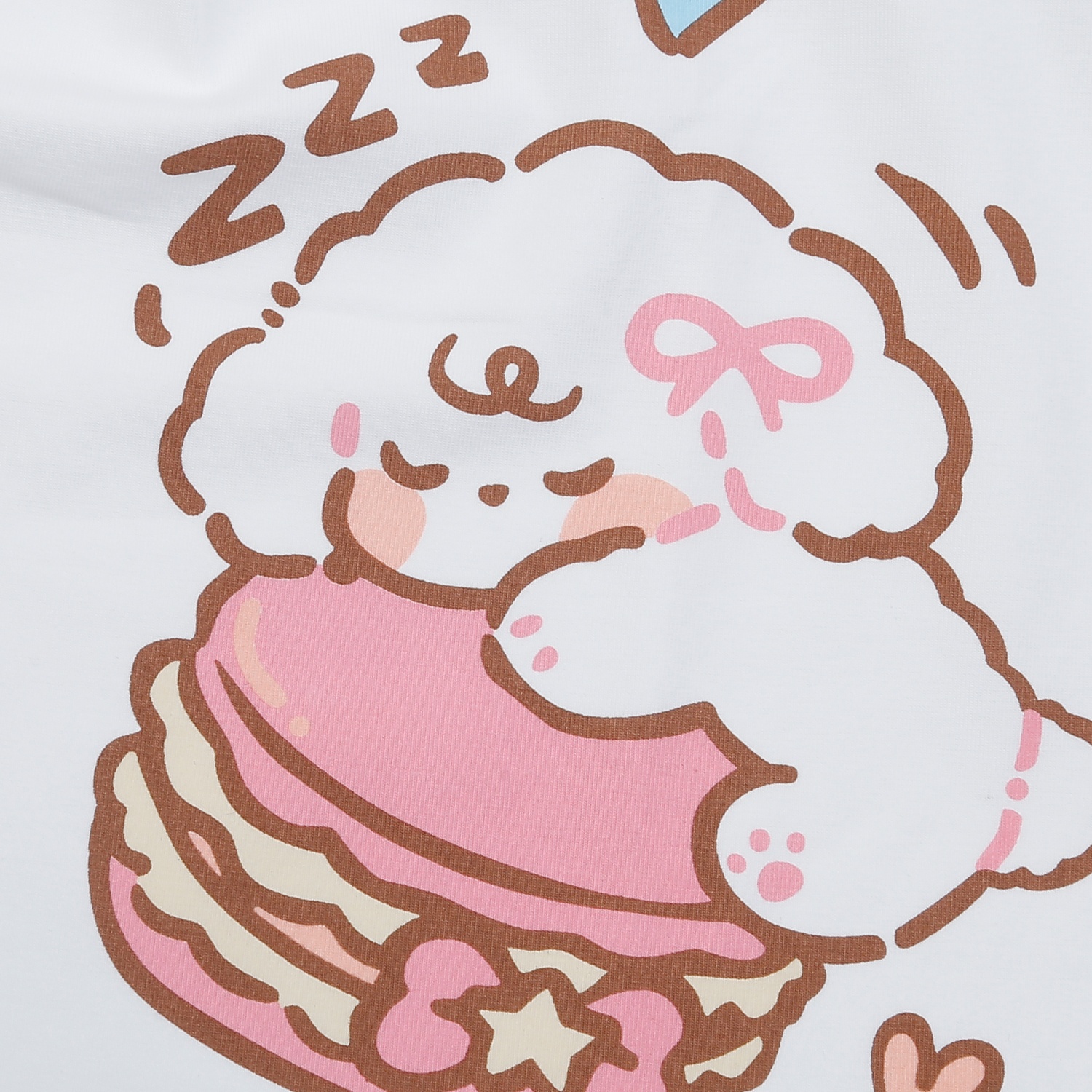 Bộ cộc tay bé gái KidsPlaza in Cún TT25H (Trắng hồng) hình 3