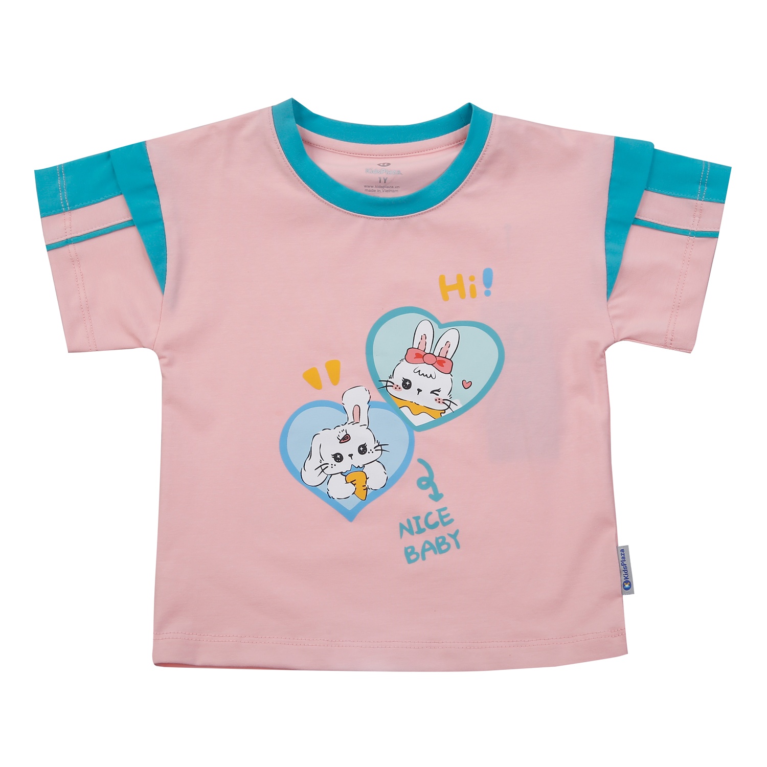 Bộ cộc tay bé gái KidsPlaza in thỏ TT25H (Hồng)