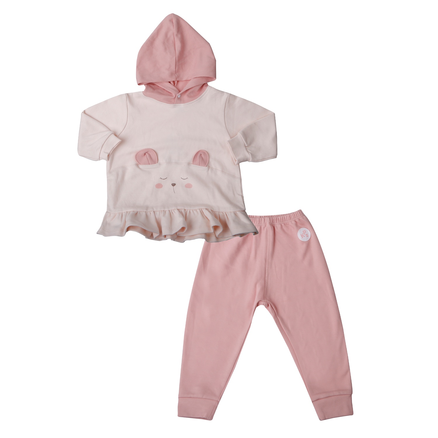 Bộ quần áo dài tay bé gái KidsPlaza có mũ ND25D (Hồng) 