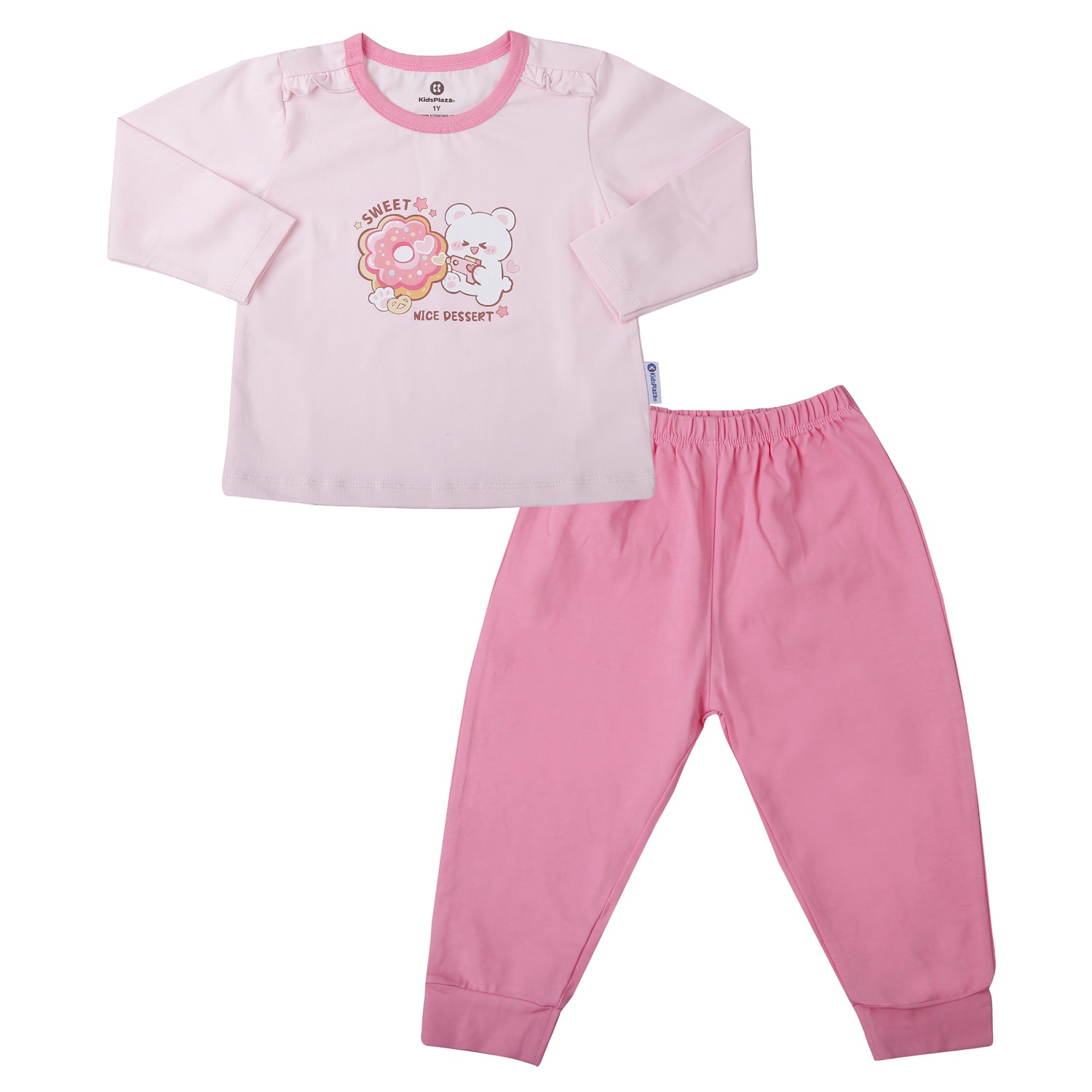 Bộ quần áo dài tay bé gái KidsPlaza cotton in mèo sweet M25T (Hồng)