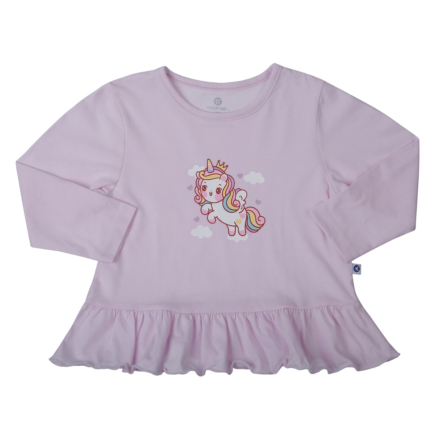 Bộ quần áo dài tay bé gái KidsPlaza cotton in ngựa BA25T (Màu tím)