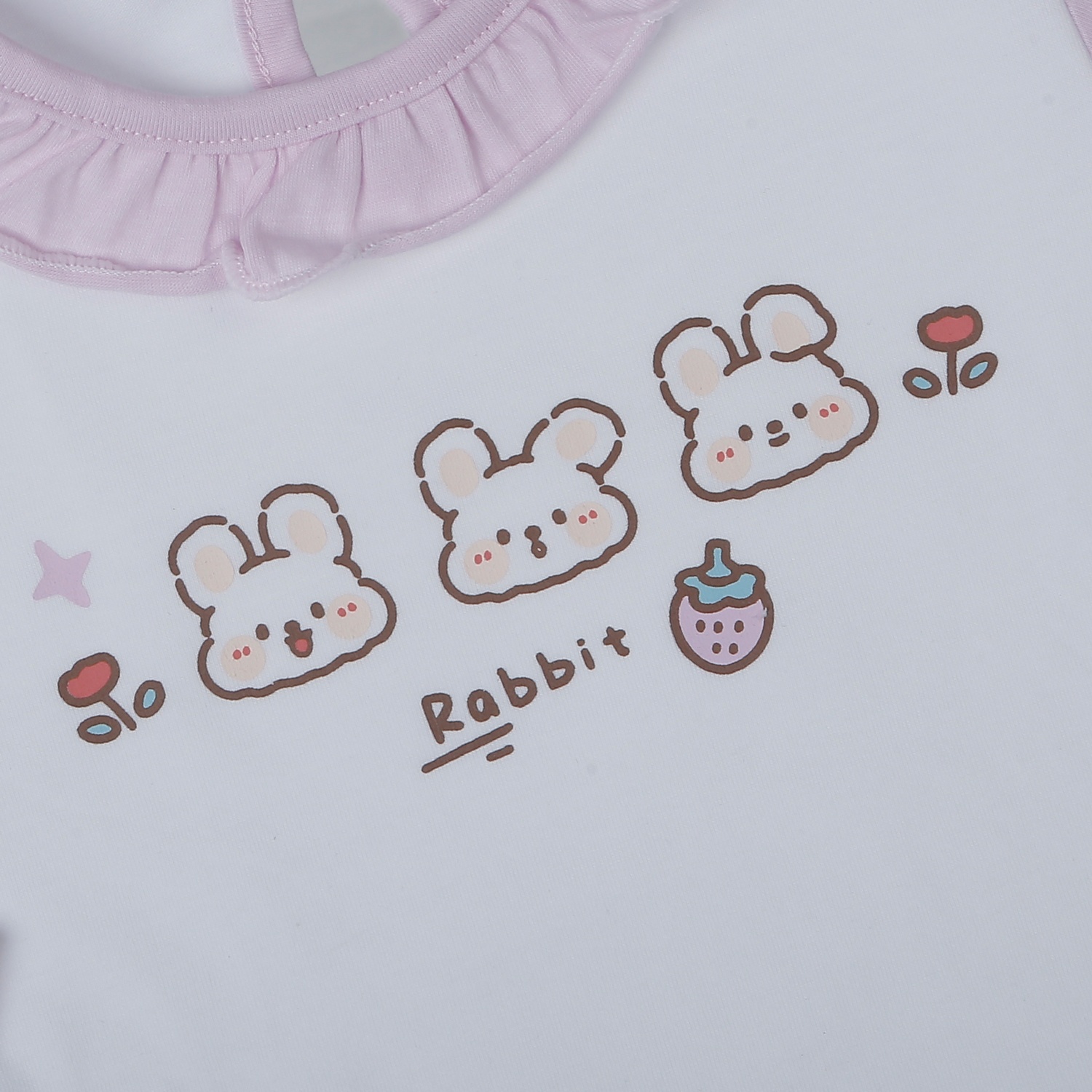 Bộ quần áo dài tay bé gái KidsPlaza cotton in thỏ BA25T (Màu tím)