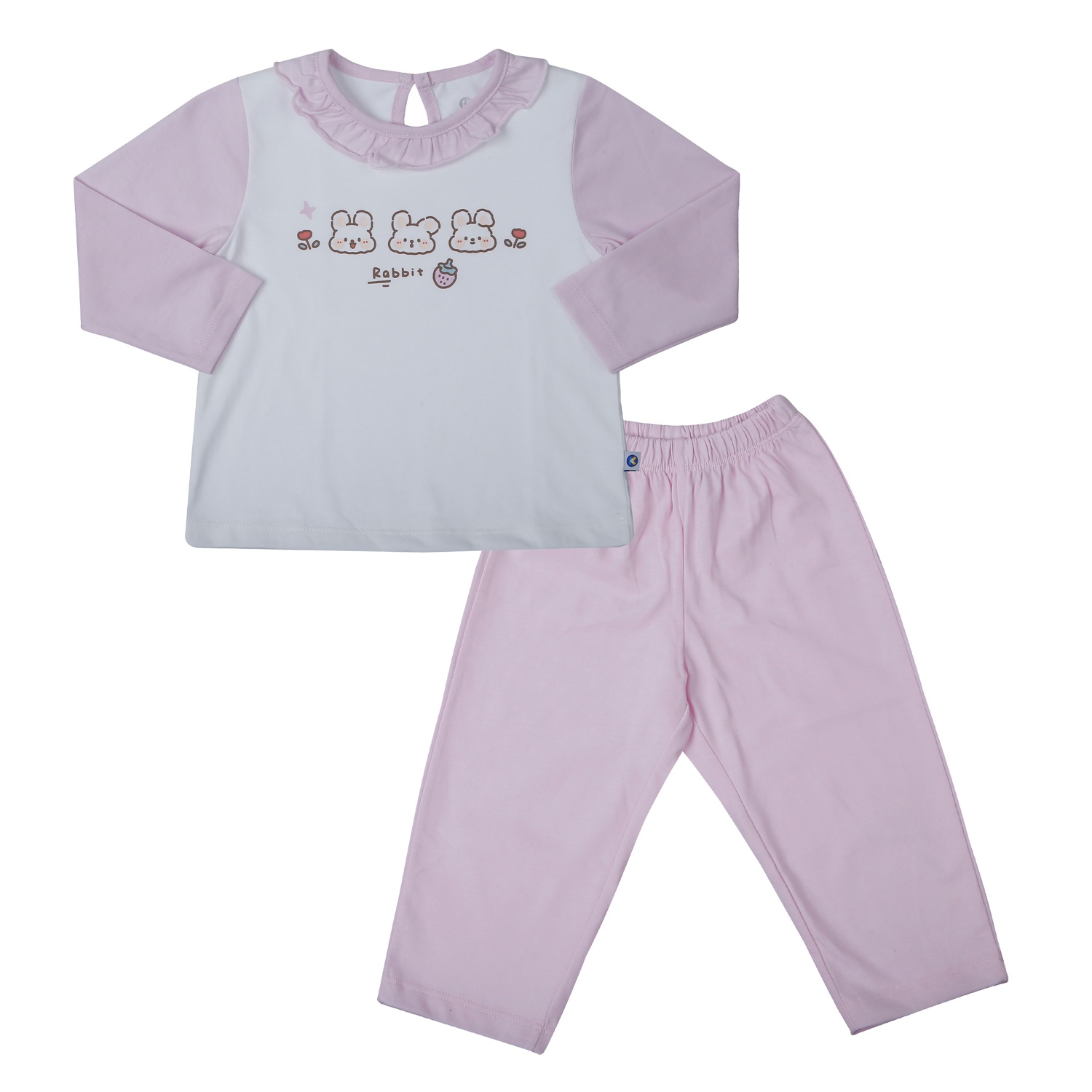 Bộ quần áo dài tay bé gái KidsPlaza cotton in thỏ BA25T (Màu tím)