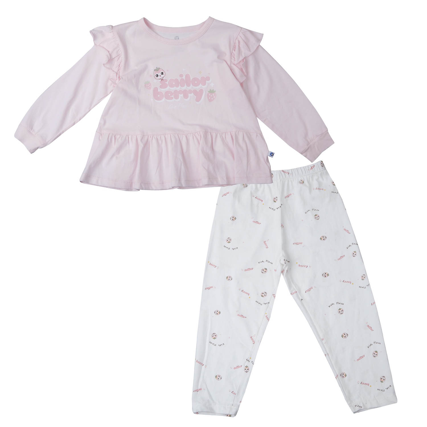 Bộ quần áo dài tay bé gái KidsPlaza in hình HN25T (Trắng hồng) hình 1