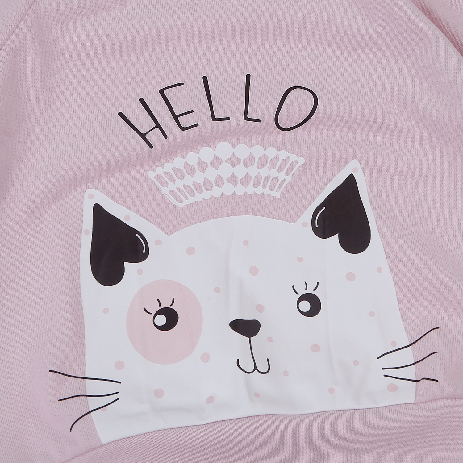 Bộ quần áo dài tay bé gái Kidsplaza in mèo HN25D (Tím) hình 3