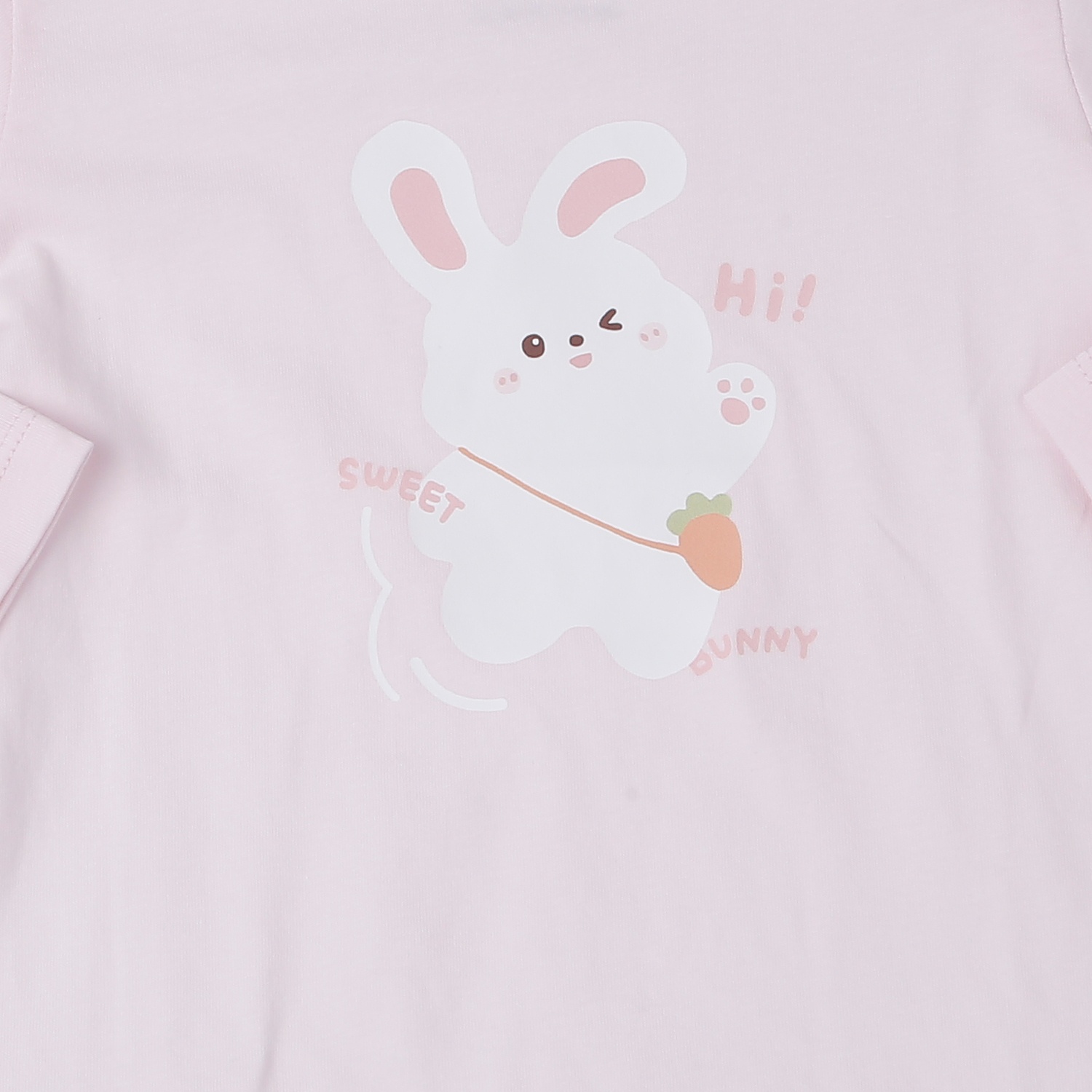Bộ quần áo dài tay bé gái KidsPlaza in thỏ kẻ HN25T (Hồng) hình 3