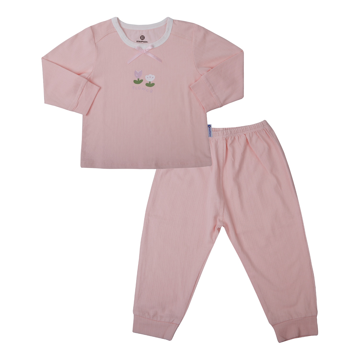 Bộ quần áo dài tay bé gái KidsPlaza rayon in hoa M25T (Màu hồng)
