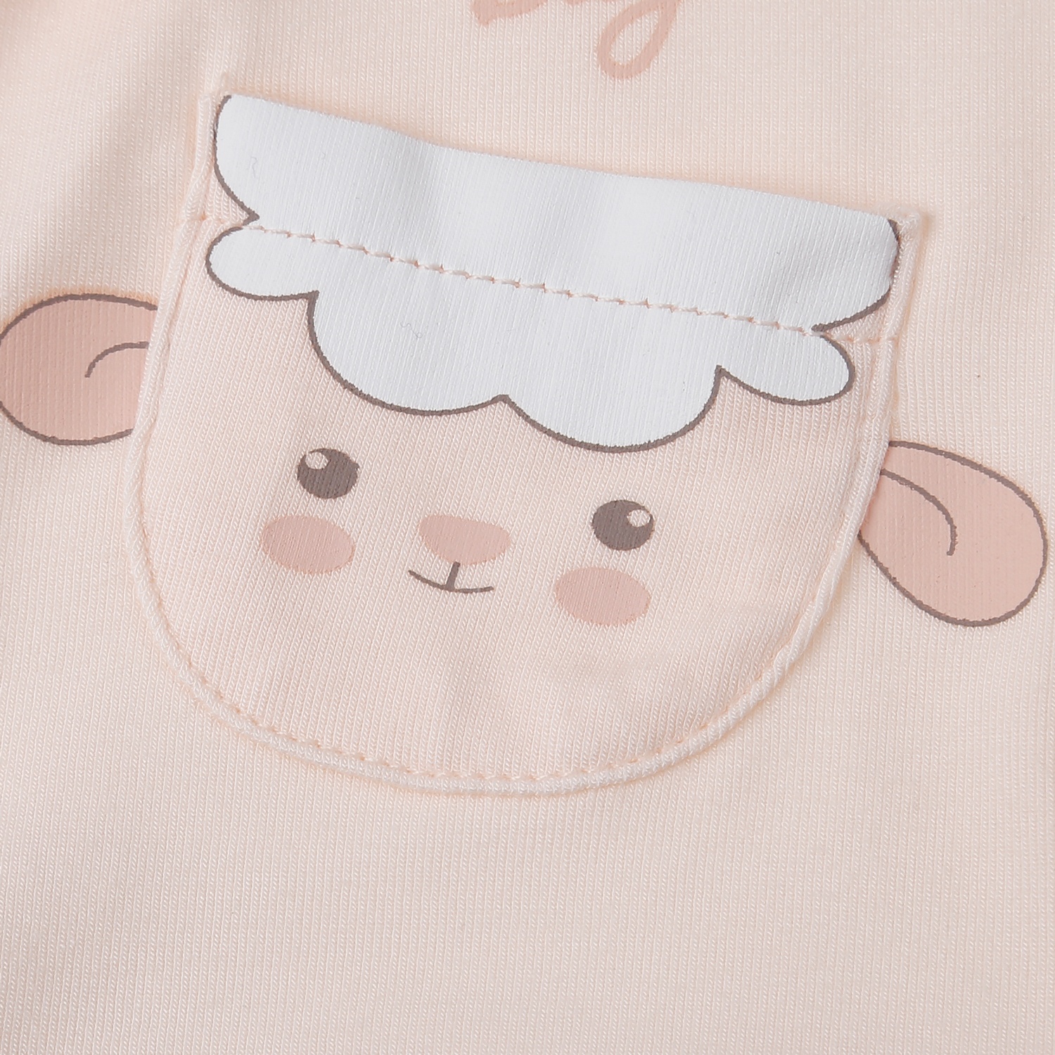 Bộ quần áo dài tay cài giữa KidsPlaza in cừu ND25T (Hồng cam) hình 3