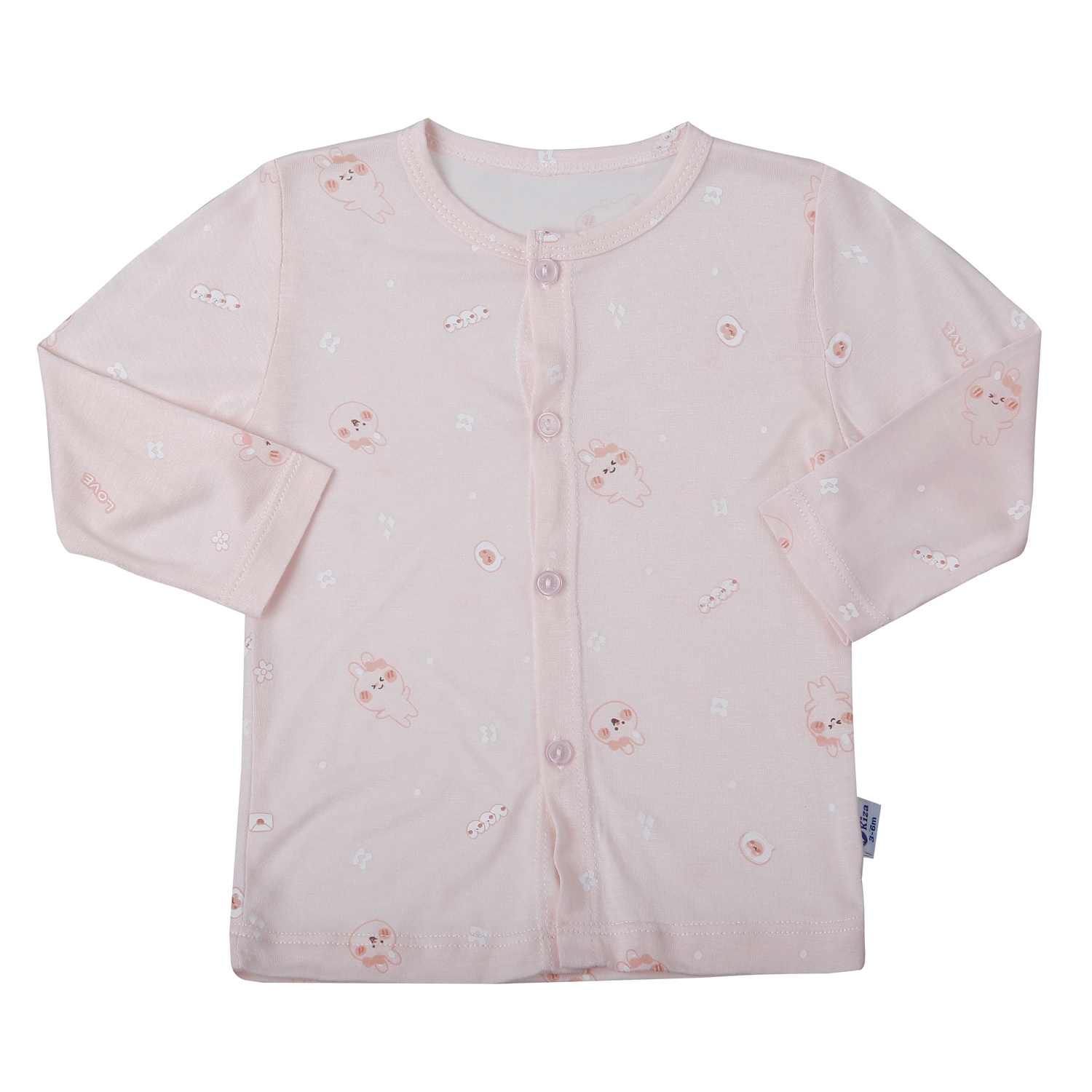 Bộ quần áo dài tay cài giữa Kiza in thỏ BA25H (Hồng) hình 3