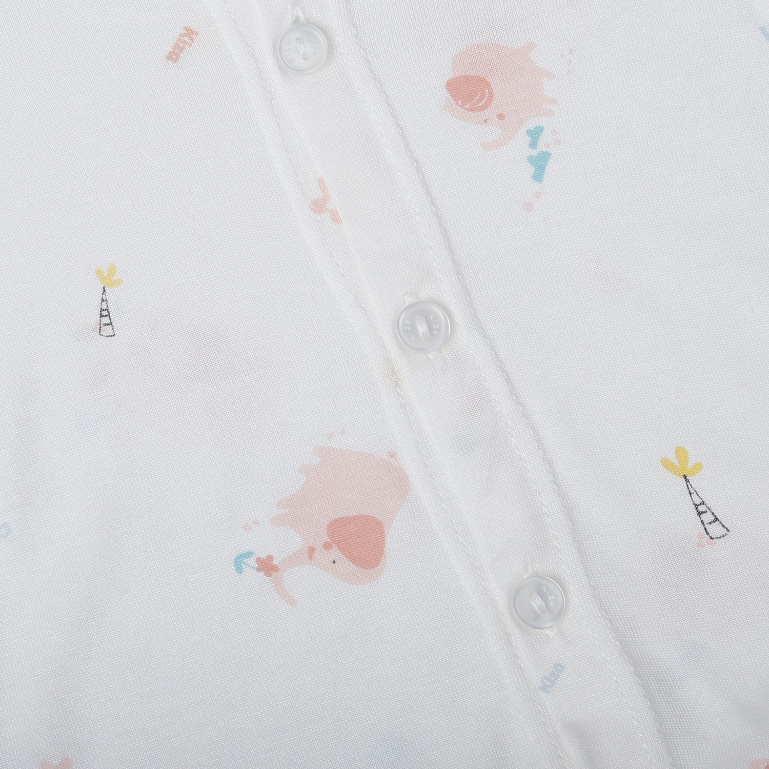 Bộ quần áo dài tay cài giữa Kiza in voi BA24TH (Trắng hồng) hình 2