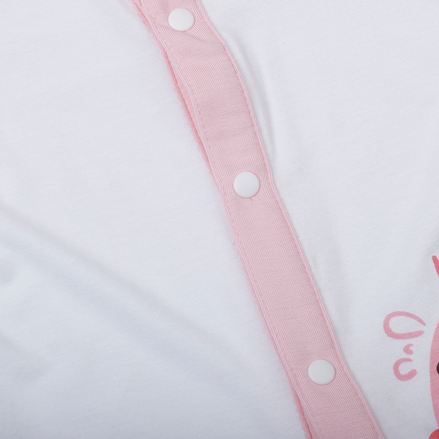 Bộ quần áo dài tay cài giữa KidsPlaza in cá TT25H (Trắng hồng)