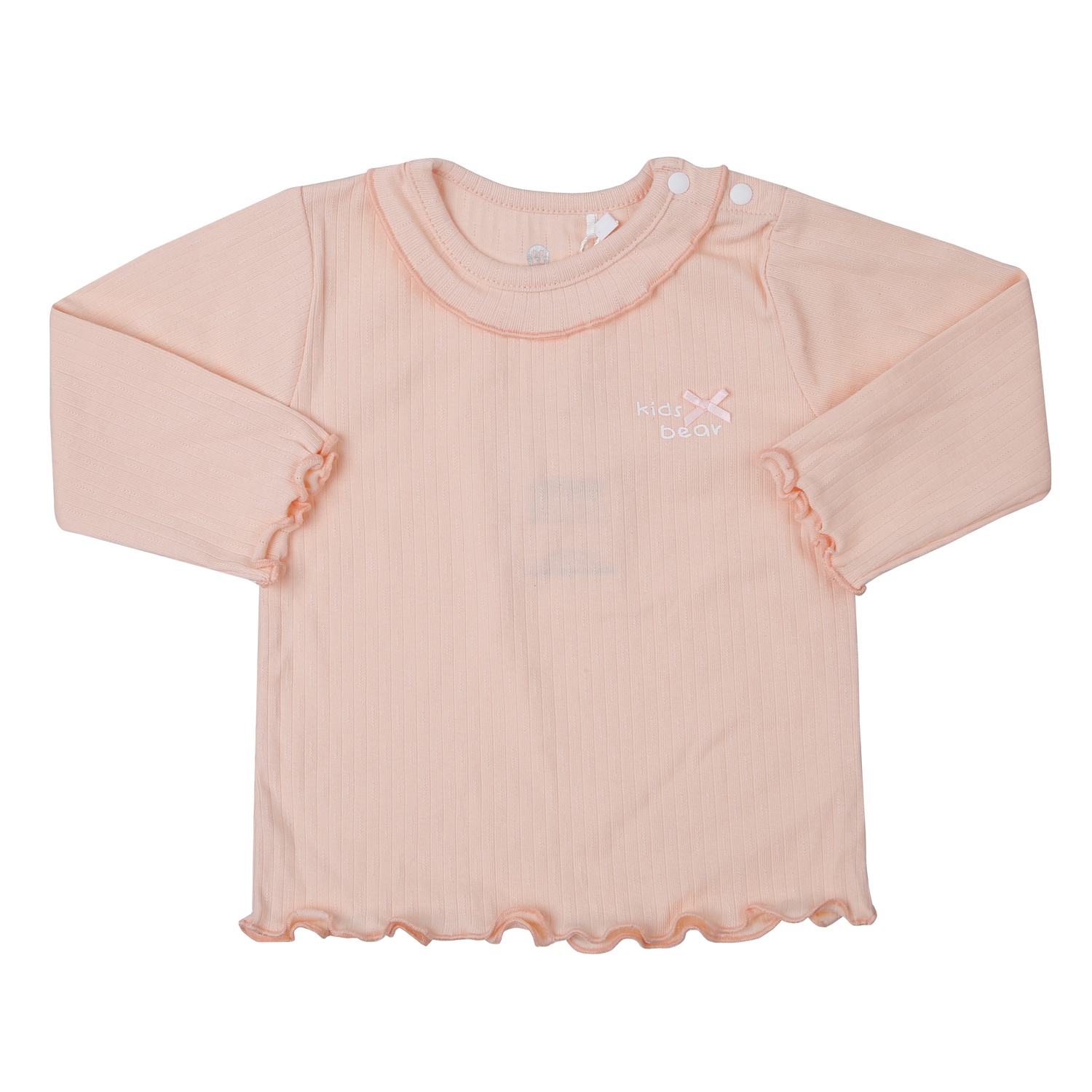 Bộ quần áo dài tay cài vai KidsPlaza kẻ tăm ND25T (Hồng cam)