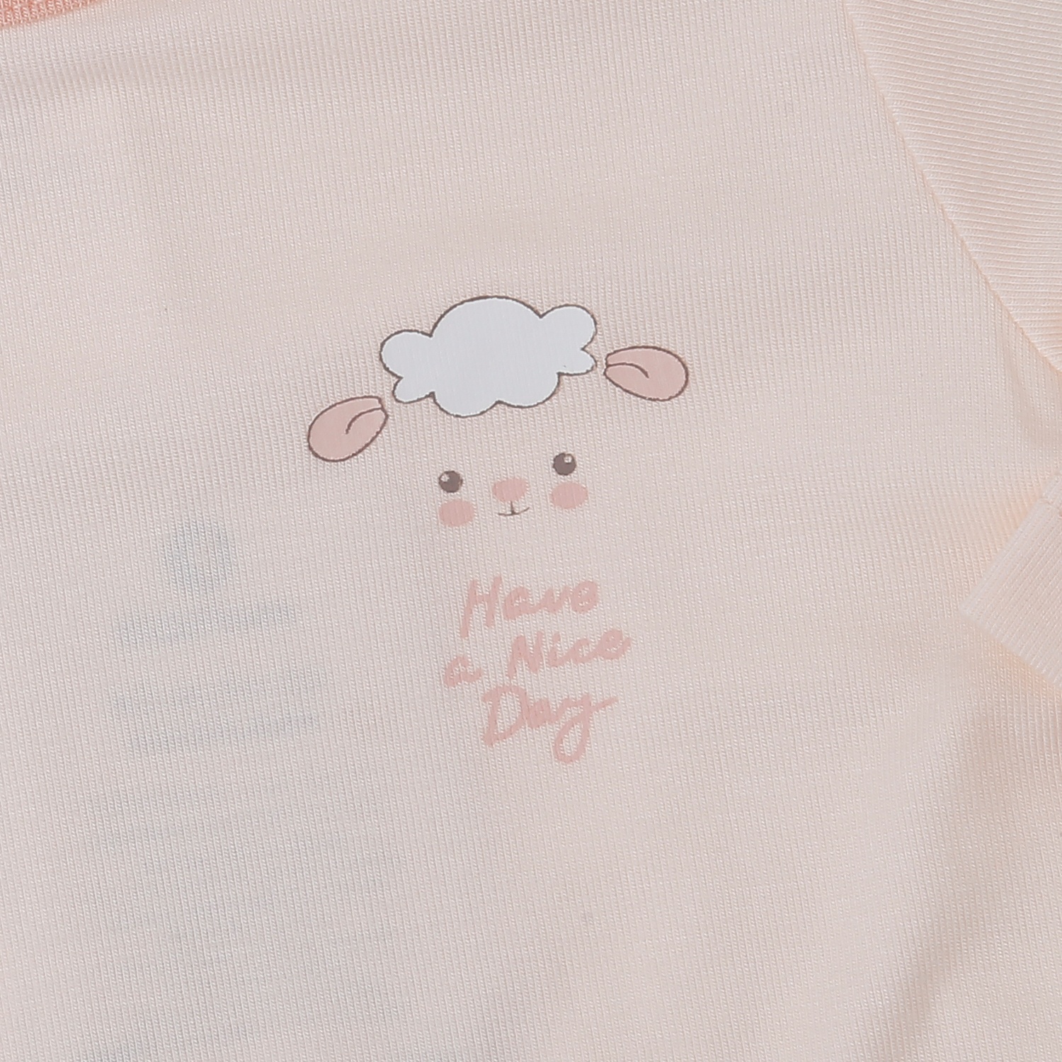 Bộ quần áo dài tay cài vai KidsPlaza Otis in cừu ND25T (Hồng cam)