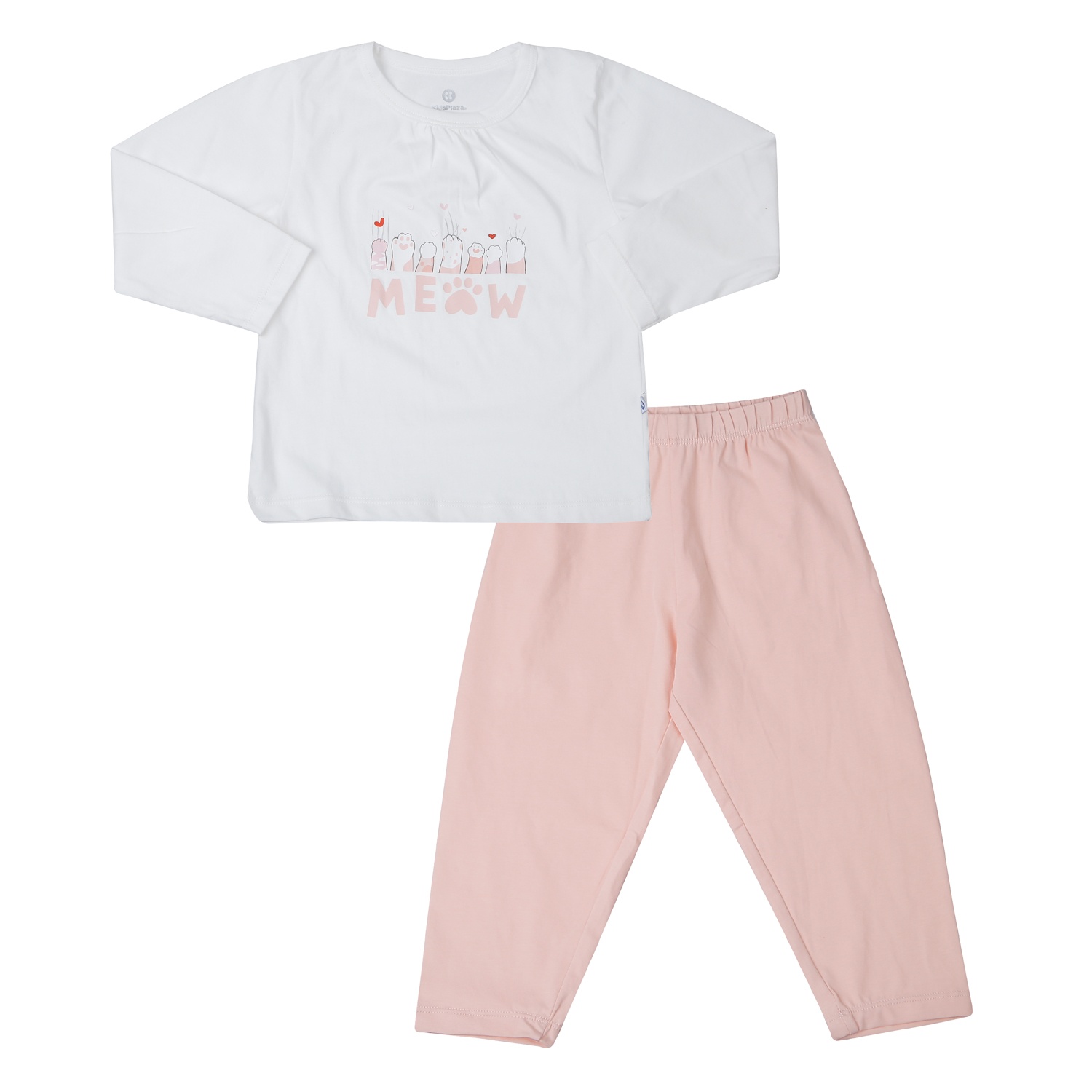 Bộ quần áo dài tay bé gái KidsPlaza in meow HN25T (Hồng)