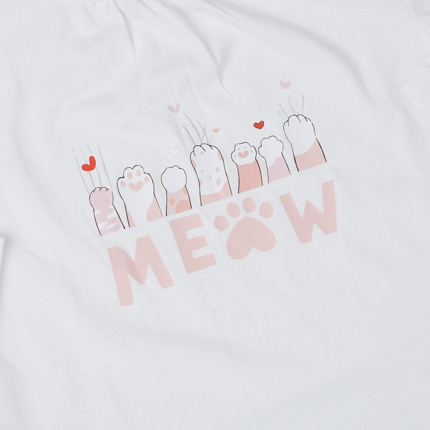 Bộ quần áo dài tay bé gái KidsPlaza in meow HN25T (Hồng)