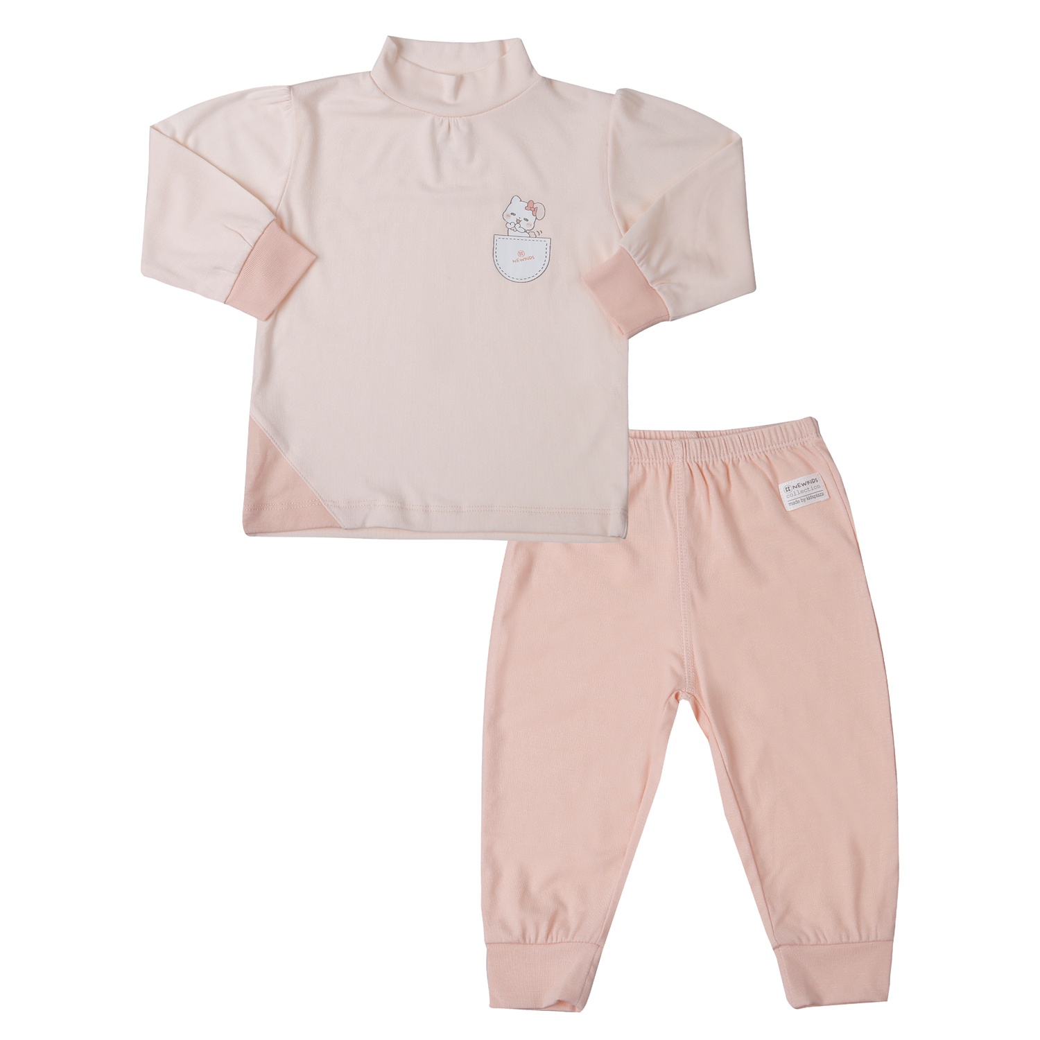 Bộ quần áo dài tay KidsPlaza Otis cổ 3 phân in thỏ ND25T (Hồng) hình 1