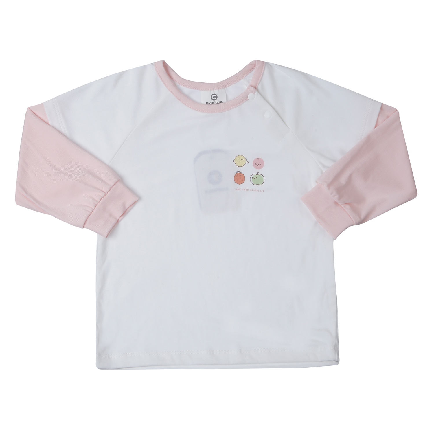 Bộ quần áo dài tay bé gái KidsPlaza Otis in quả ND25T (Trắng hồng) hình 2