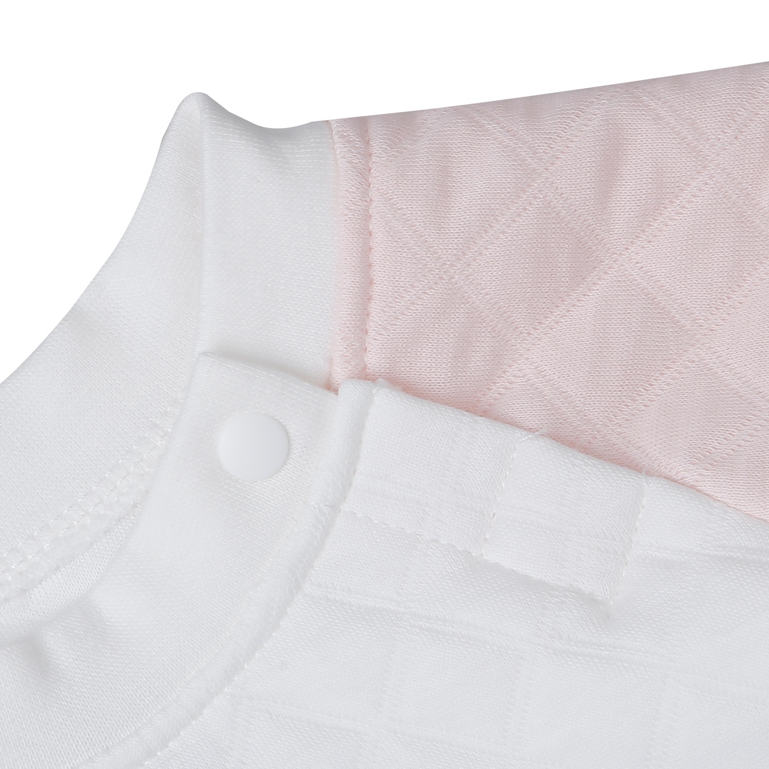 Bộ quần áo dài tay trần bông cài vai KidsPlaza M25D (Trắng hồng)