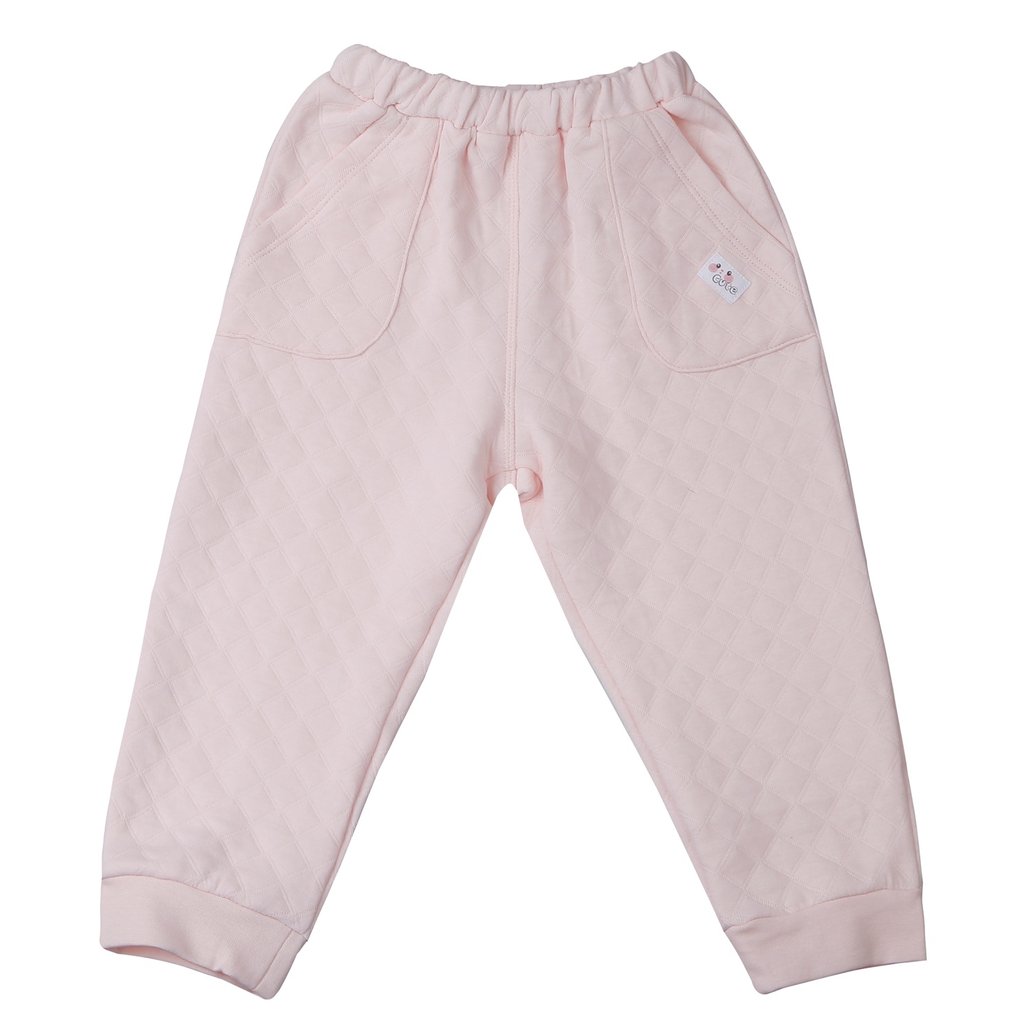 Bộ quần áo dài tay trần bông cài vai KidsPlaza M25D (Trắng hồng)