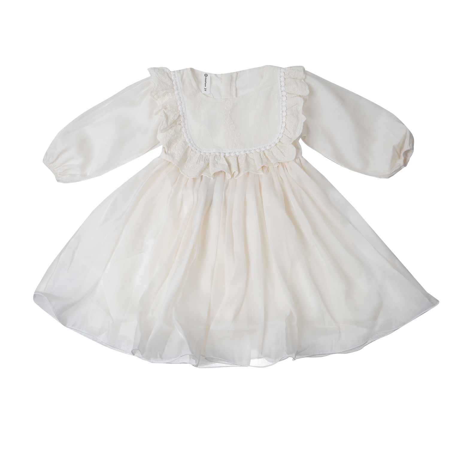 Váy dài bé gái KidsPlaza cổ voan AT25T (Be)