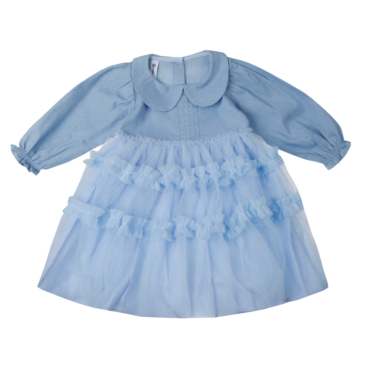 Váy dài bé gái KidsPlaza voan tầng AT25T (Xanh)