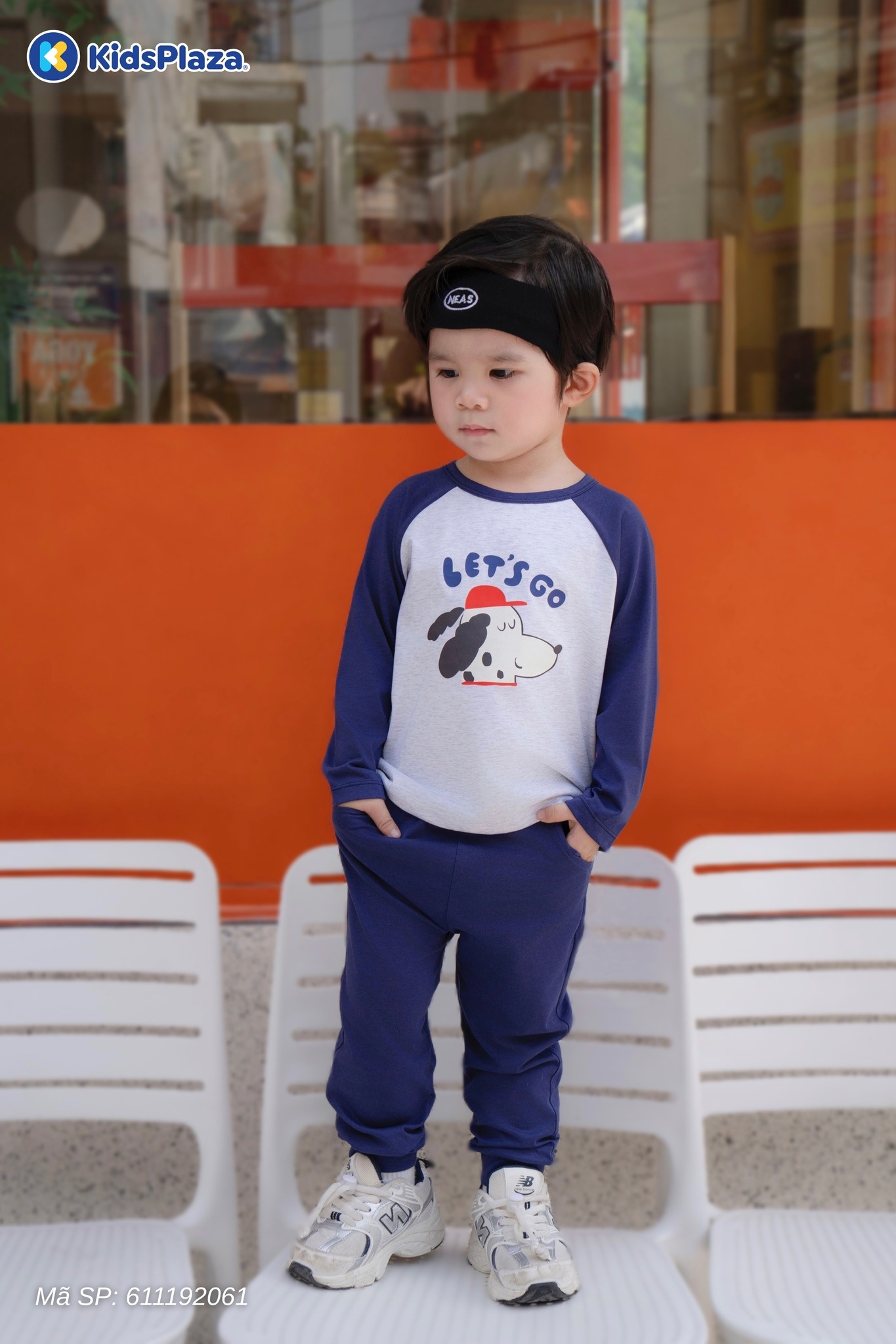 Bộ quần áo dài tay bé trai KidsPlaza in cún HN25T (Ghi than)