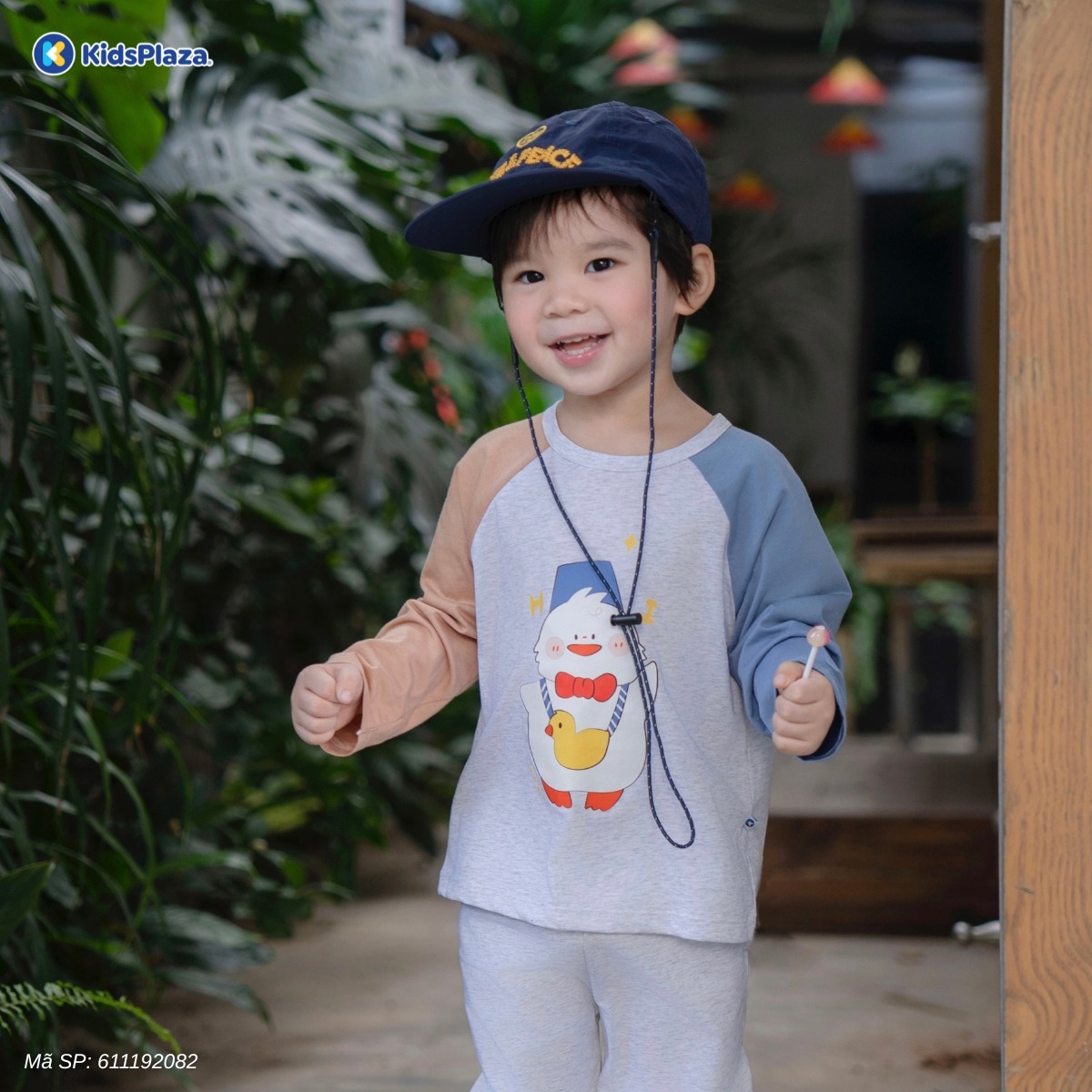  Bộ quần áo dài tay bé trai KidsPlaza in vịt HN25T (Màu ghi)