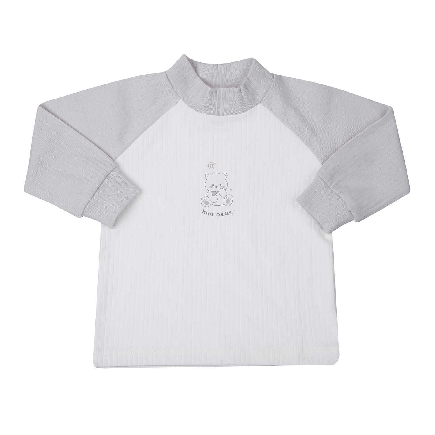 Áo có cổ 3 phân bé trai KidsPlaza kẻ tăm ND25T (Trắng phối ghi) hình 1