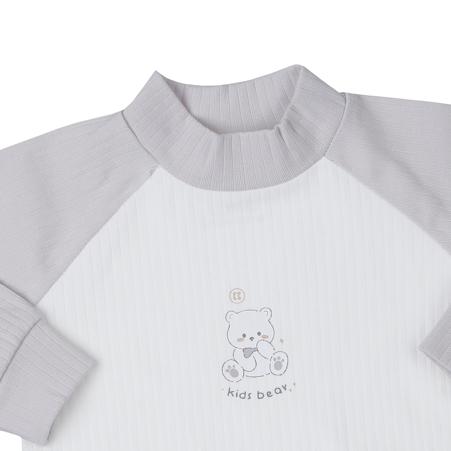 Áo có cổ 3 phân bé trai KidsPlaza kẻ tăm ND25T (Trắng phối ghi) hình 2